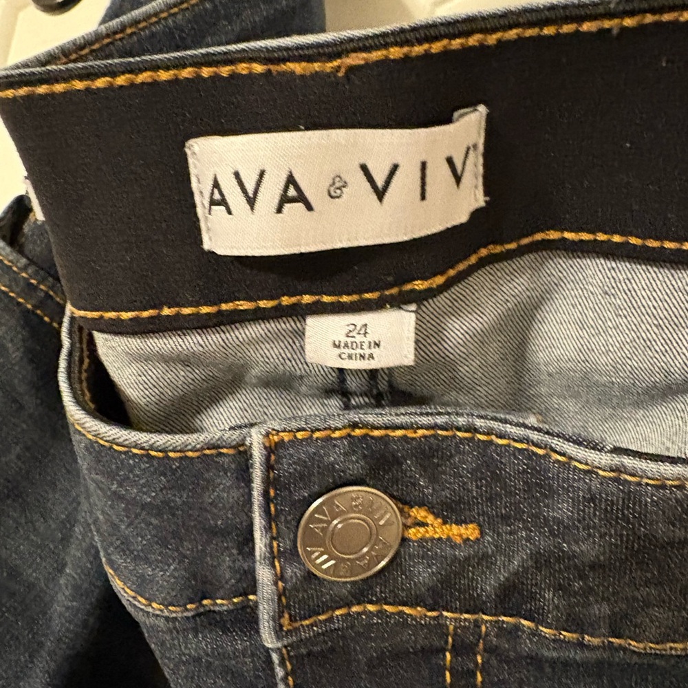 Dark Wash- AVA & VIV jeans- size 24 - Picture 3 of 4